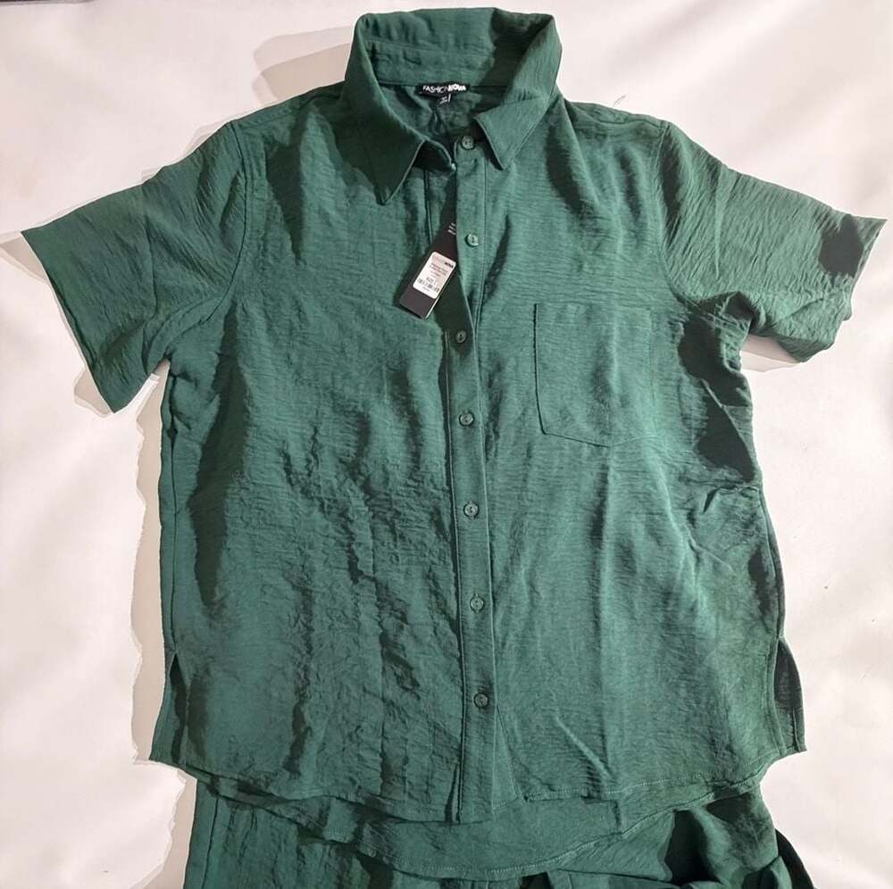 Fashion Nova Makenzie Set Hunter Green NWT Womens L